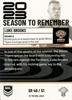 2024 NRL Traders Titanium - 2023 Season To Remember #SR49 Luke Brooks Back